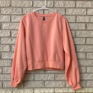 J.O & CO Oversized Sleeve Cropped Sweater
